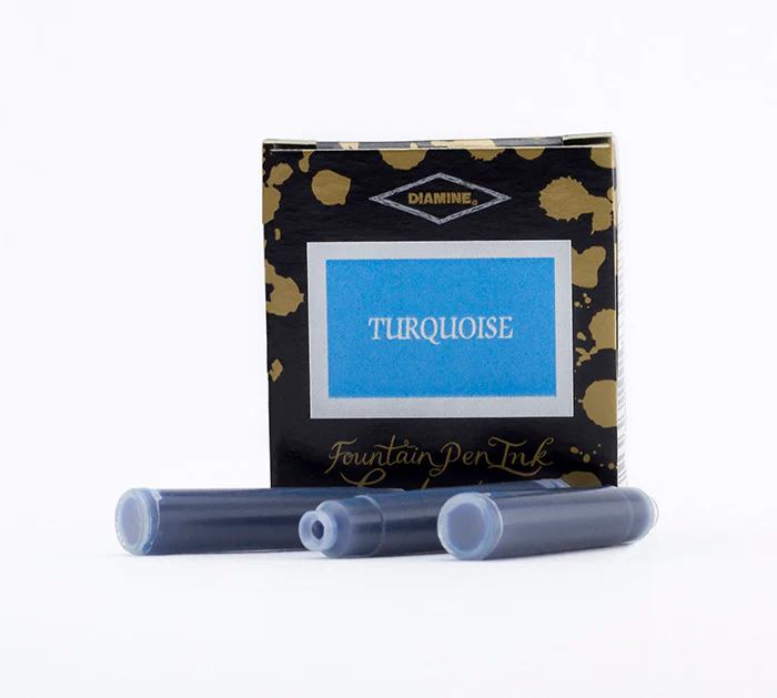 Diamine Fountain Pen Ink Cartridges - Turquoise - Image 3