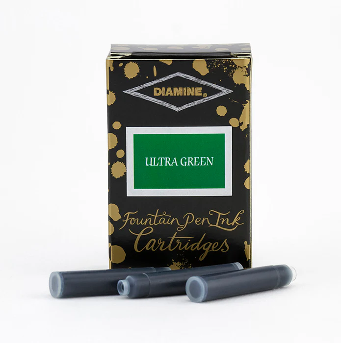 Diamine Fountain Pen Ink Cartridges - Ultra Green - Image 2