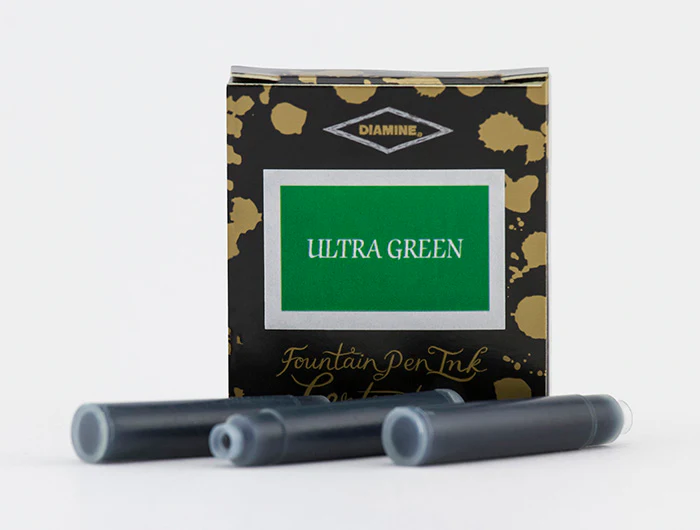 Diamine Fountain Pen Ink Cartridges - Ultra Green - Image 3