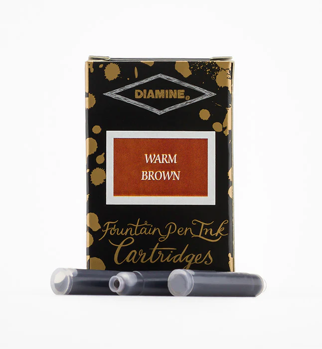 Diamine Fountain Pen Ink Cartridges - Warm Brown - Image 2