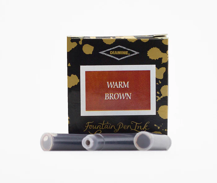 Diamine Fountain Pen Ink Cartridges - Warm Brown - Image 3