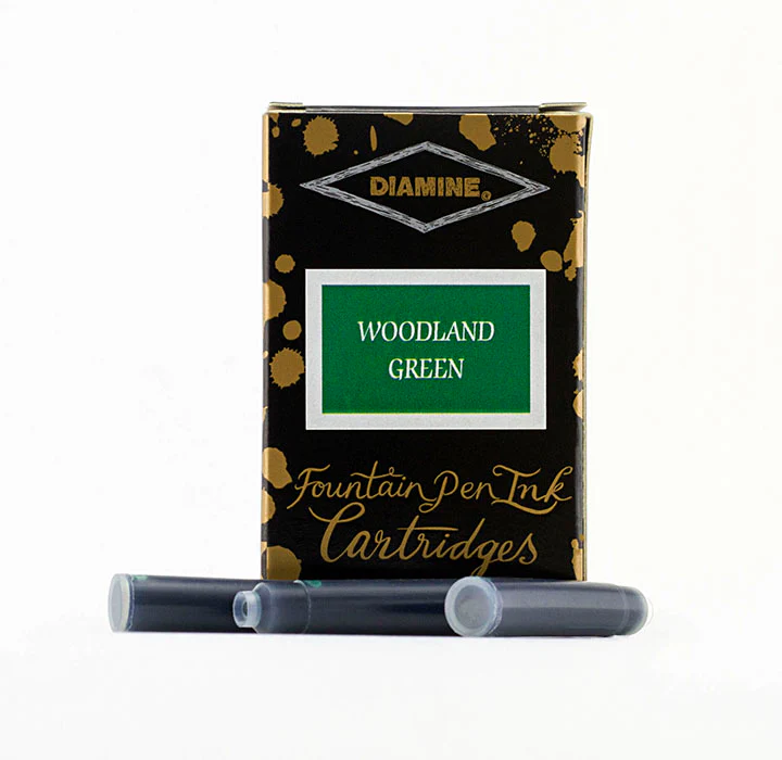 Diamine Fountain Pen Ink Cartridges - Woodland Green - Image 2