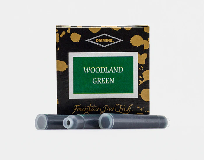 Diamine Fountain Pen Ink Cartridges - Woodland Green - Image 3